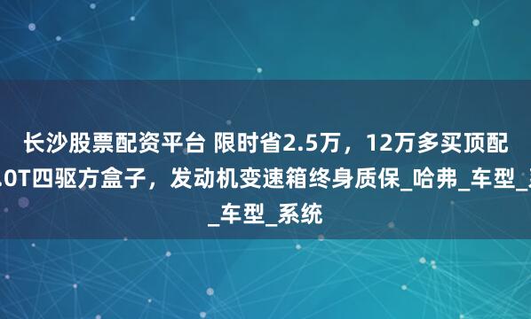 长沙股票配资平台 限时省2.5万，12万多买顶配，2.0T四驱方盒子，发动机变速箱终身质保_哈弗_车型_系统